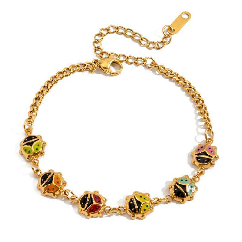 Pretty Gorgeous Stuff Ladybug Bracelet styled on wrist