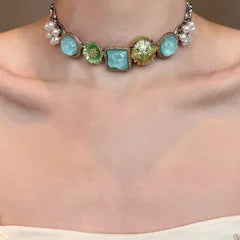 Marine stone Choker Necklace