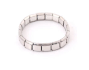 Plain silver Italian Charm link Bracelet 