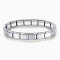 Plain silver Italian Charm assembled stainless steel Bracelet 