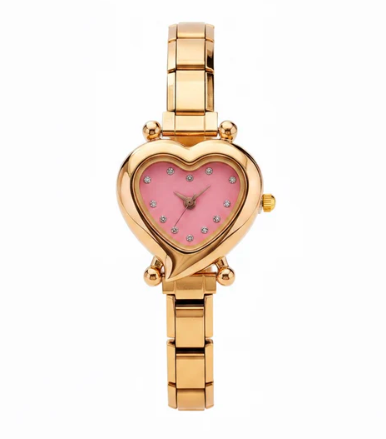 Heart Pink Dial Italian Charm Watch