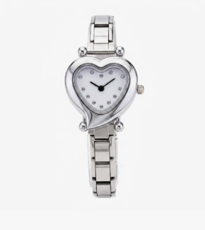 Heart White Dial Italian Charm Watch