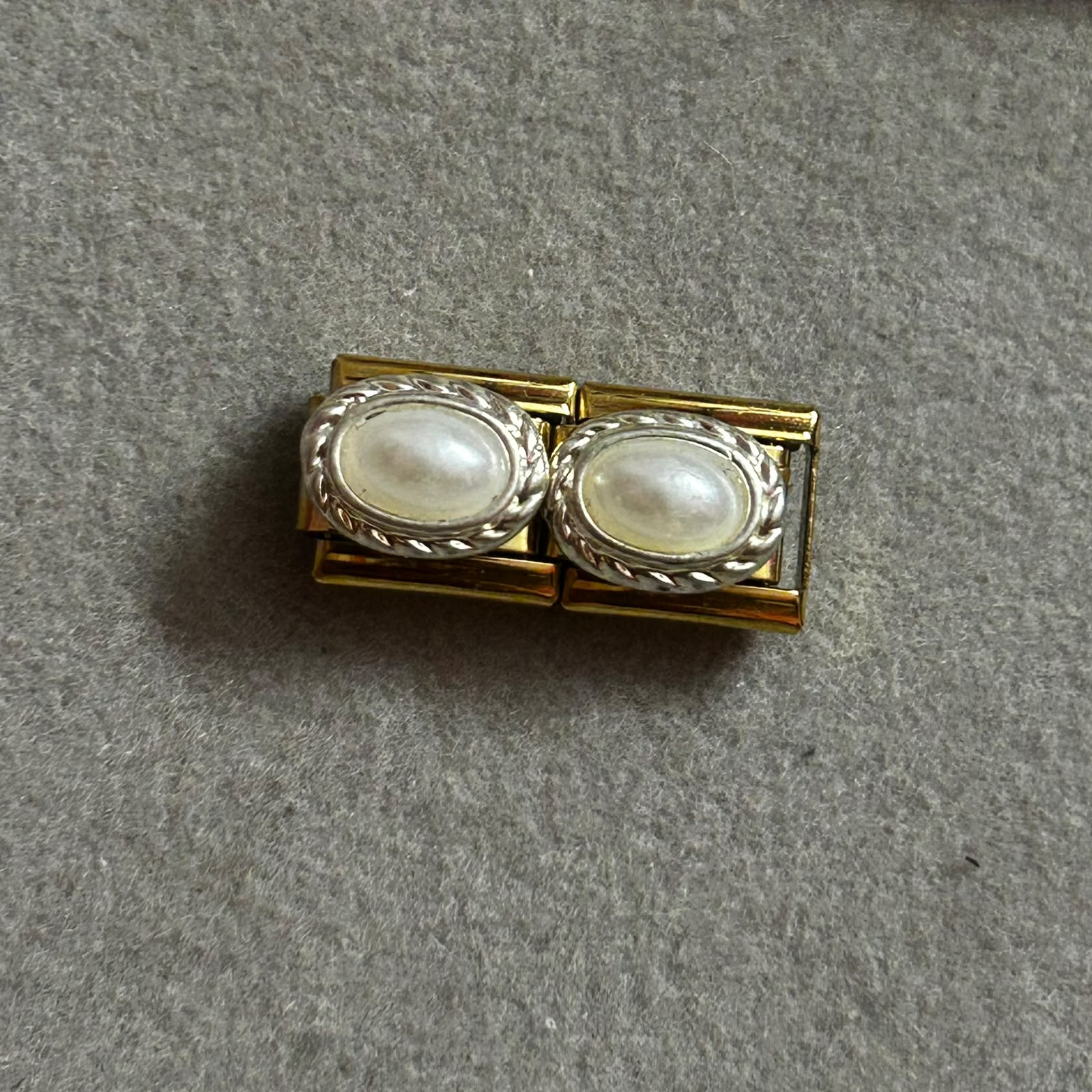 Pearl |Gold Italian Charm
