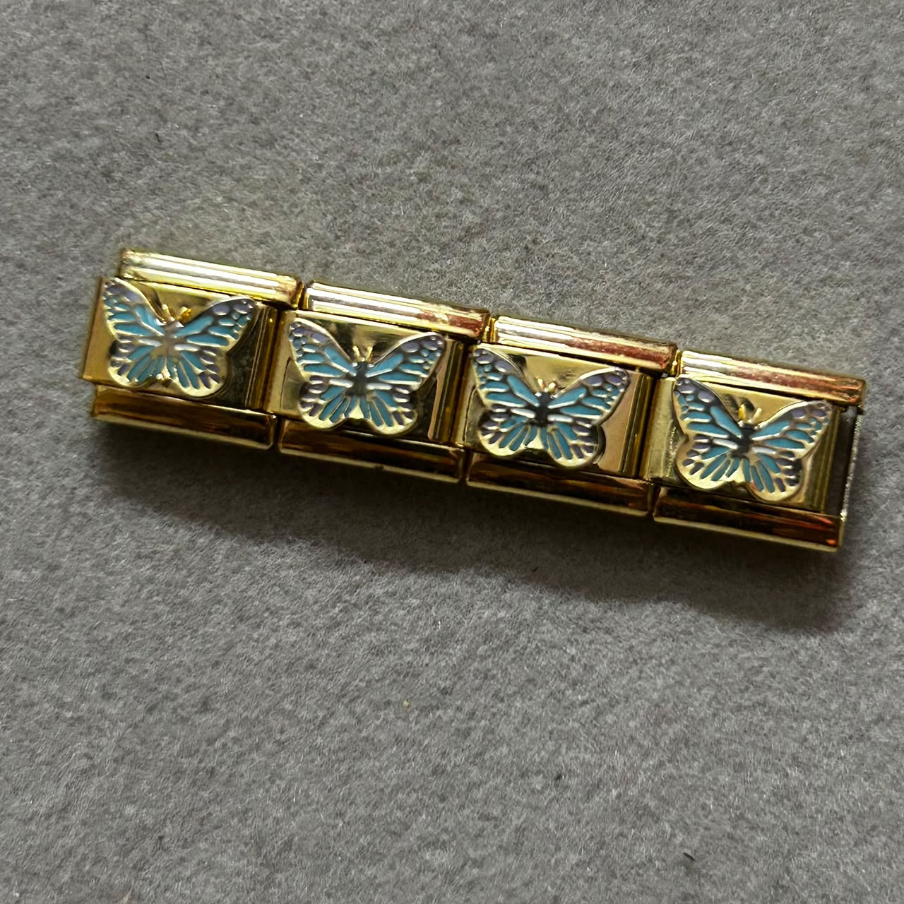 Blue Butterfly |Gold Italian Charm