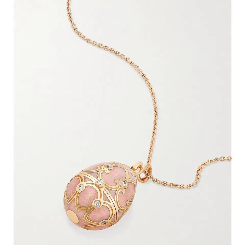 Pretty Gorgeous Stuff Fabergé-style enamel egg pendant necklace close-up